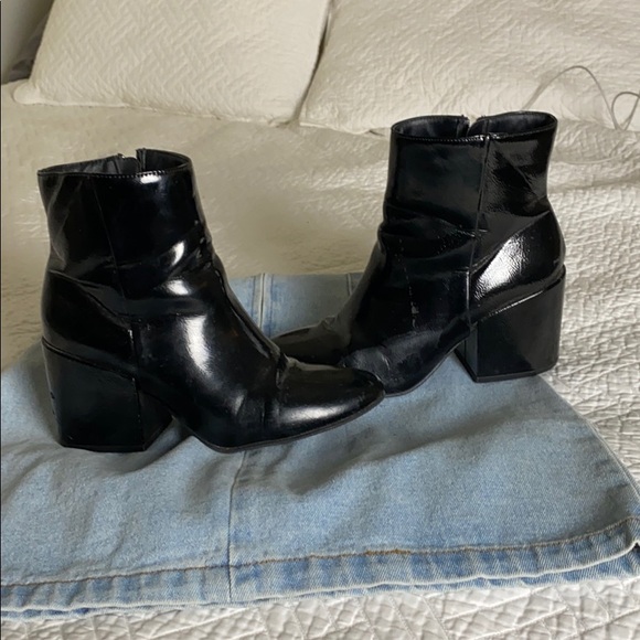 Black Patent (faux) leather booties! - Picture 4 of 5